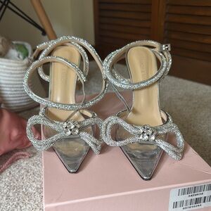 MACH & MACH Silver Heels with Glamorous Straps